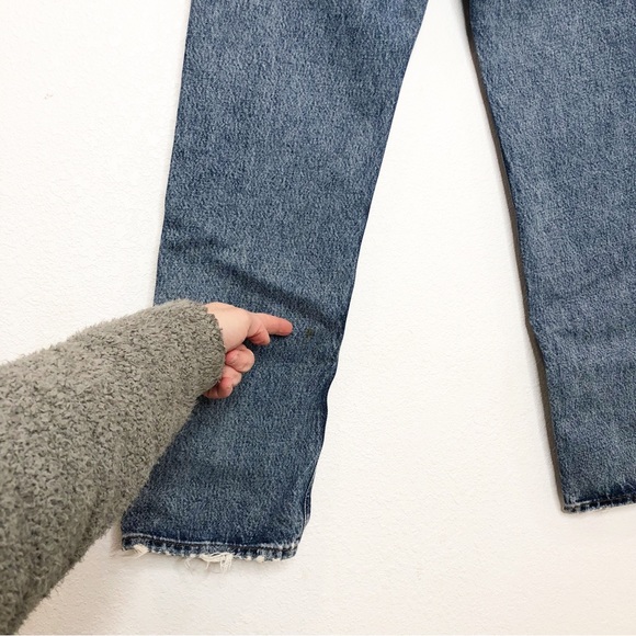 Agolde Ripley Straight Leg Jeans in Forfeit Blue Denim Jean Size 24 Revolve - Picture 12 of 16